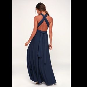 Lulus Tricks of the Trade Navy Blue Maxi Dress